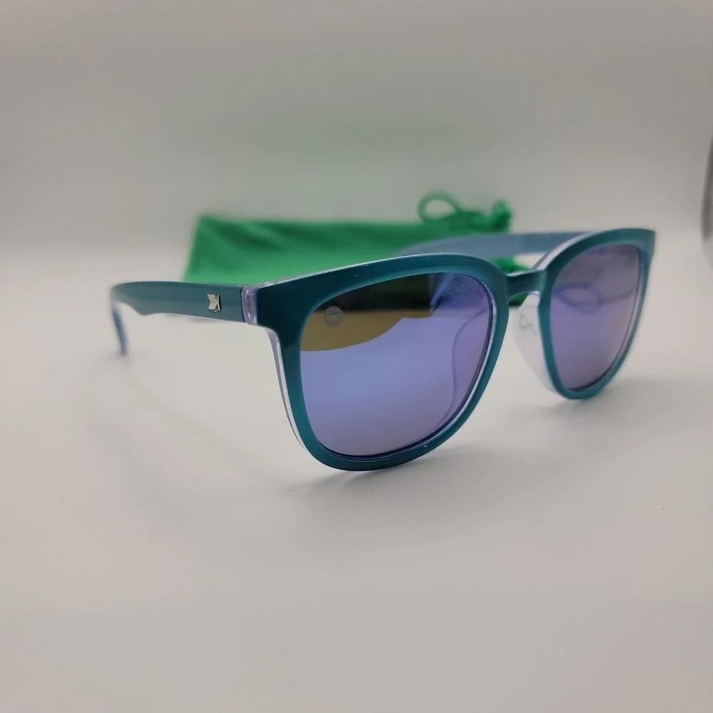 Knockaround Paso Robles Sunglasses‎ Blue Square Purple Mirror Lens Unisex